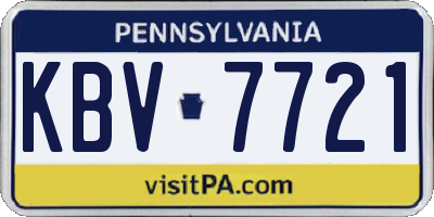 PA license plate KBV7721