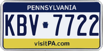 PA license plate KBV7722