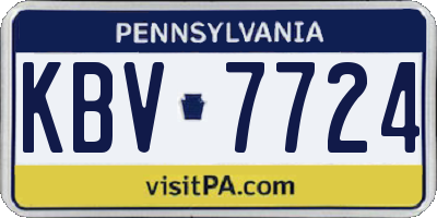 PA license plate KBV7724