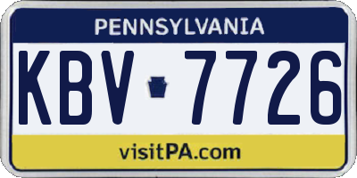 PA license plate KBV7726
