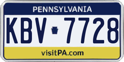 PA license plate KBV7728