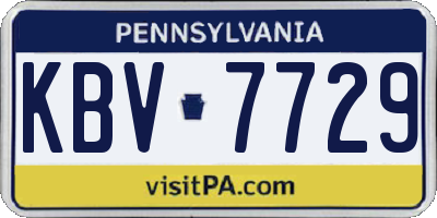 PA license plate KBV7729