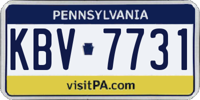 PA license plate KBV7731