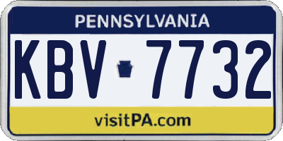 PA license plate KBV7732