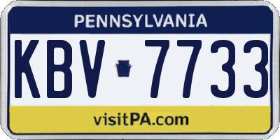 PA license plate KBV7733