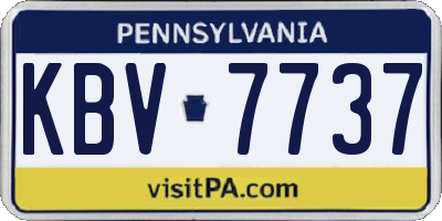 PA license plate KBV7737