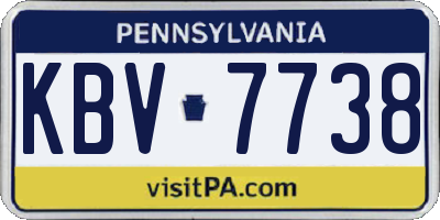 PA license plate KBV7738