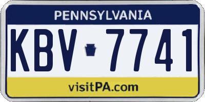 PA license plate KBV7741