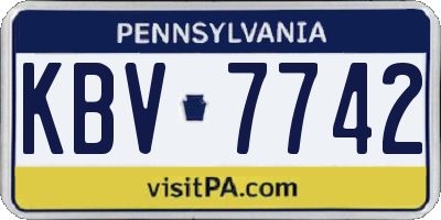 PA license plate KBV7742