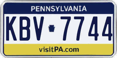 PA license plate KBV7744
