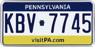 PA license plate KBV7745