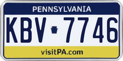 PA license plate KBV7746