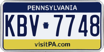 PA license plate KBV7748