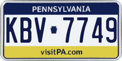 PA license plate KBV7749