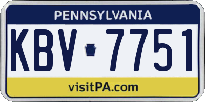 PA license plate KBV7751