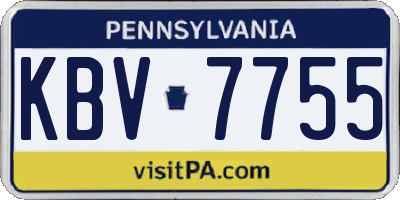PA license plate KBV7755
