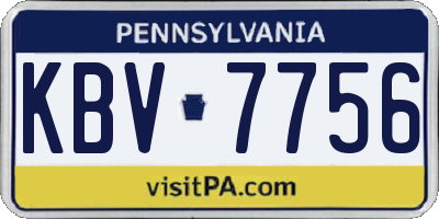 PA license plate KBV7756