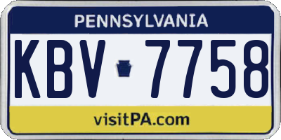 PA license plate KBV7758