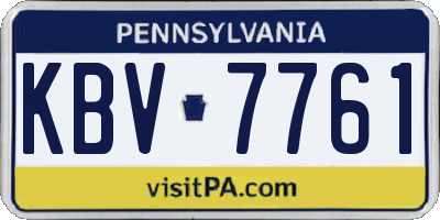 PA license plate KBV7761