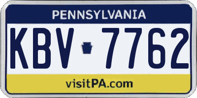 PA license plate KBV7762