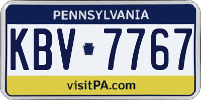 PA license plate KBV7767