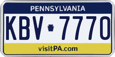 PA license plate KBV7770