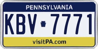PA license plate KBV7771