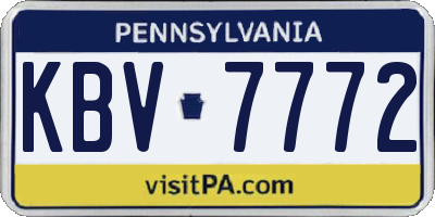 PA license plate KBV7772