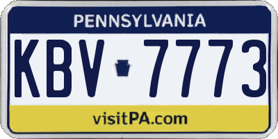 PA license plate KBV7773