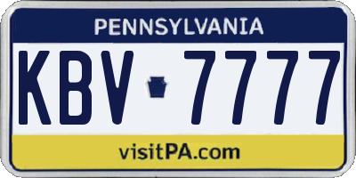 PA license plate KBV7777