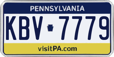PA license plate KBV7779
