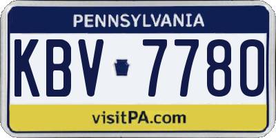 PA license plate KBV7780