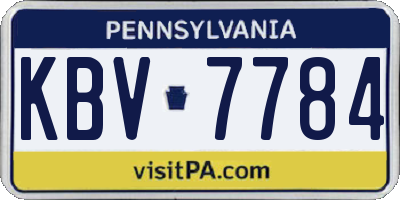 PA license plate KBV7784