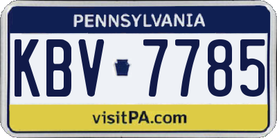 PA license plate KBV7785