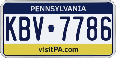 PA license plate KBV7786