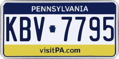 PA license plate KBV7795