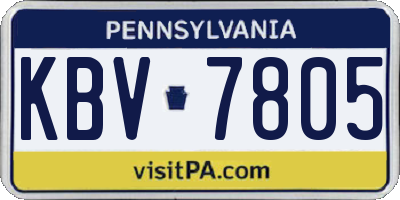 PA license plate KBV7805