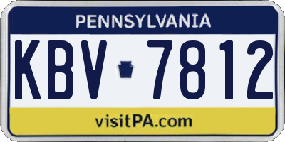 PA license plate KBV7812