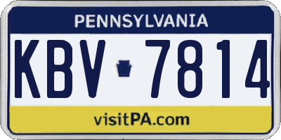 PA license plate KBV7814