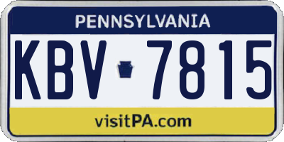 PA license plate KBV7815