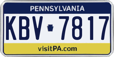PA license plate KBV7817