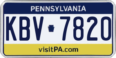 PA license plate KBV7820