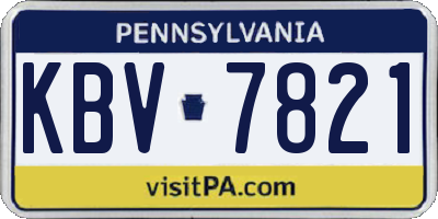PA license plate KBV7821