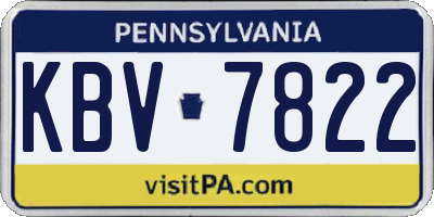 PA license plate KBV7822