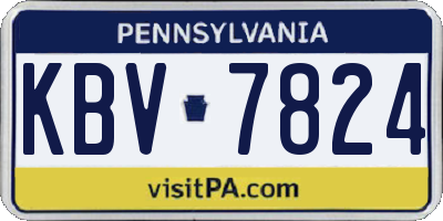 PA license plate KBV7824