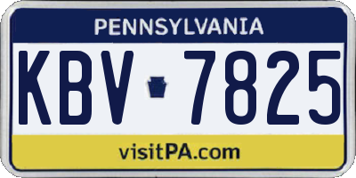 PA license plate KBV7825