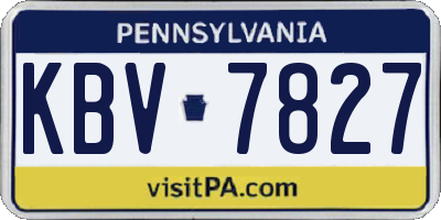 PA license plate KBV7827