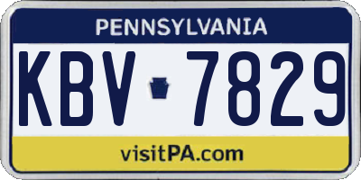 PA license plate KBV7829
