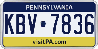 PA license plate KBV7836