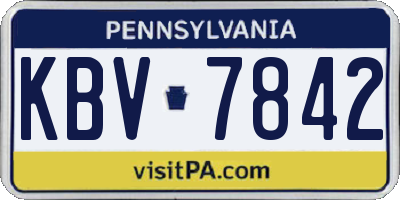 PA license plate KBV7842